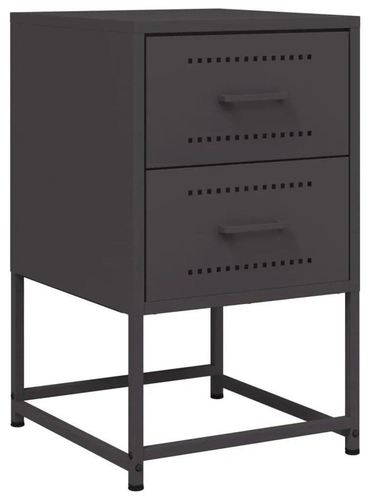 Fekete acél éjjeliszekrény 36 x 39 x 60,5 cm