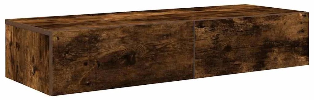 Falipolc fiókokkal füstölt tölgy 100x36x19 cm műszaki fa
