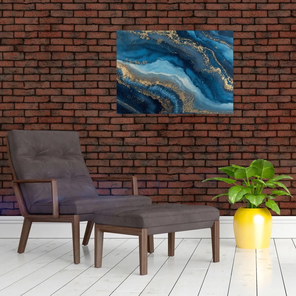 Kép - Kék márvány absztrakció (70x50 cm)