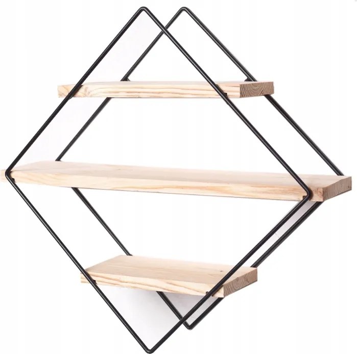 Fali Polc Fa Loft Stílusú Állvány Skandi Design