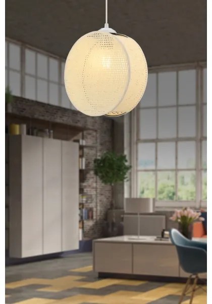 DRUM zsinóros függőlámpa 1xE27/60W/230V krémszínű