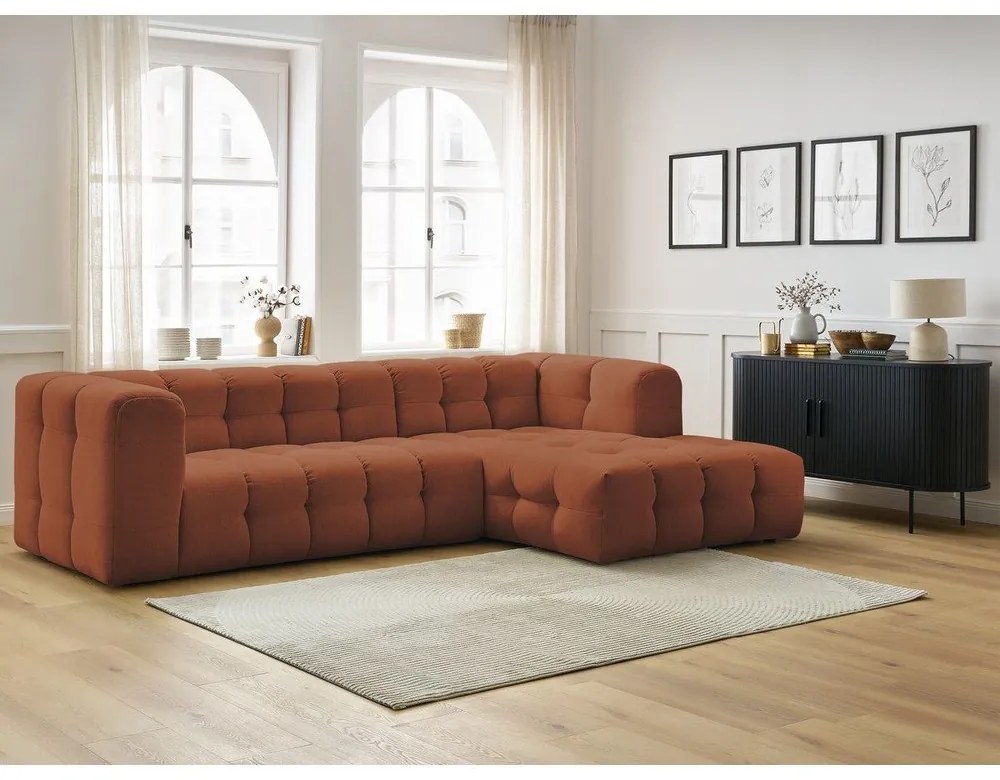 Téglavörös sarokkanapé (jobb oldali) Cloud – Bobochic Paris