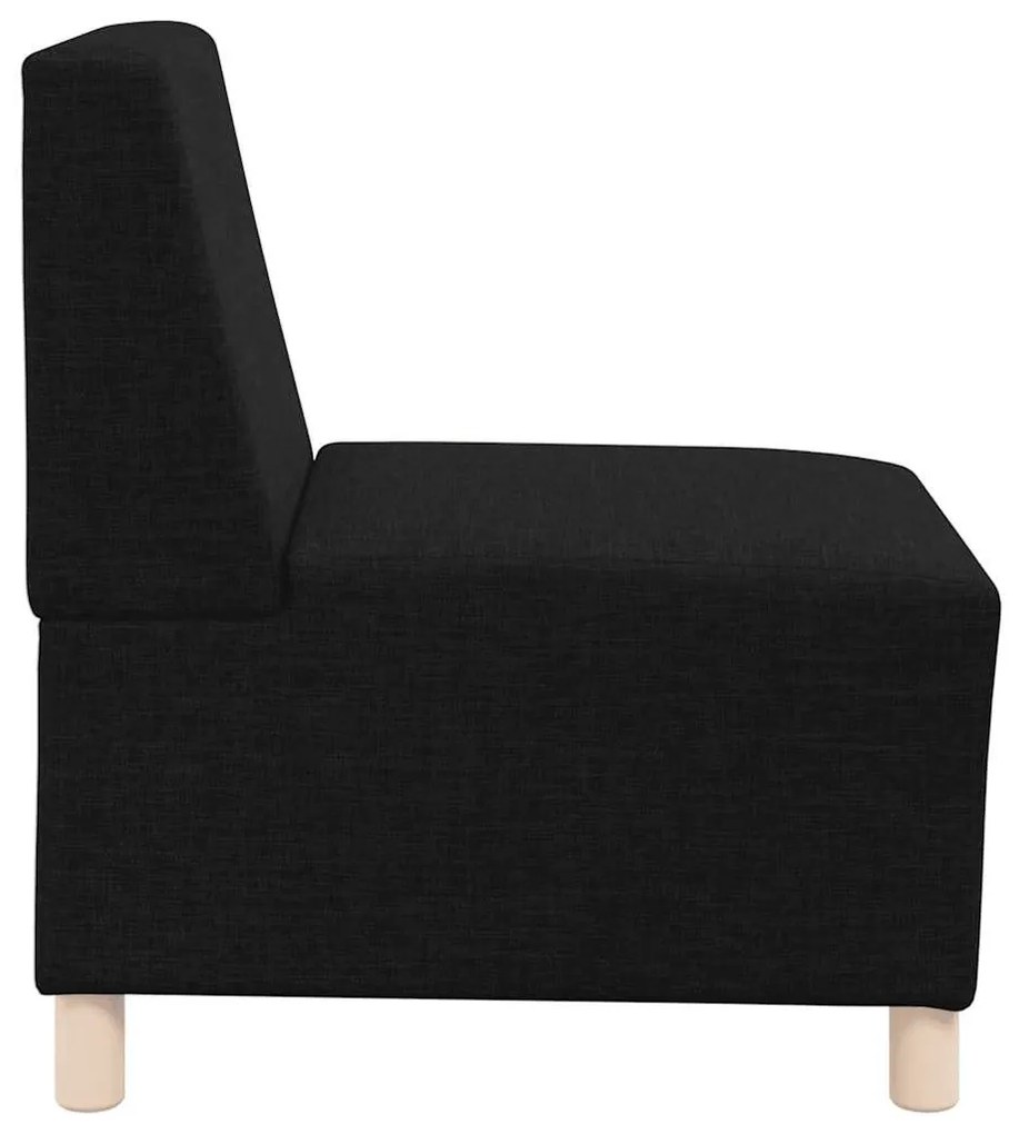 moduláris kanapéegység karfa nélkül, fekete, szövetből készült, 55 cm