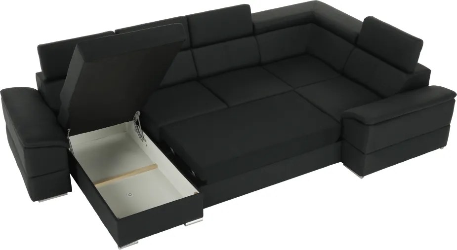 Ülőgarnitúra, sötétszürke, balos kivitel, SEGORIA ROH U