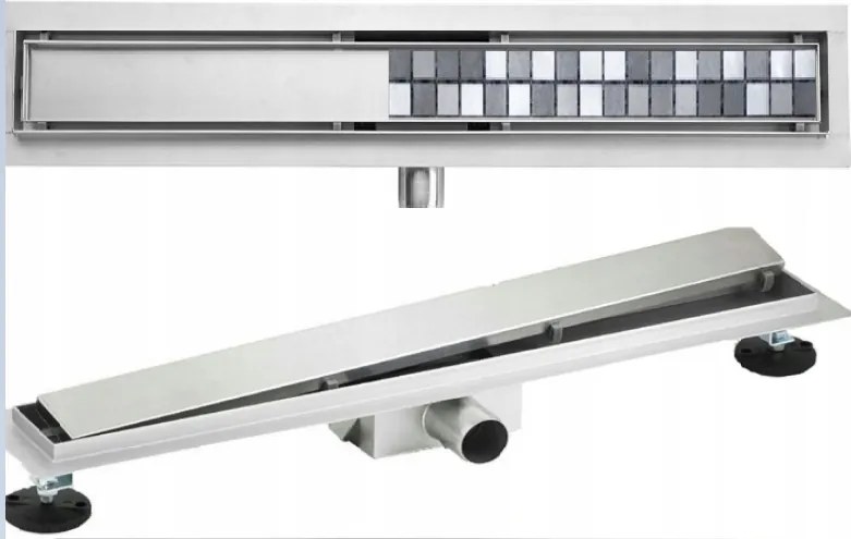 Maszkoló Felső Fedél Lineáris Lefolyóhoz 2IN1 Króm 140 cm