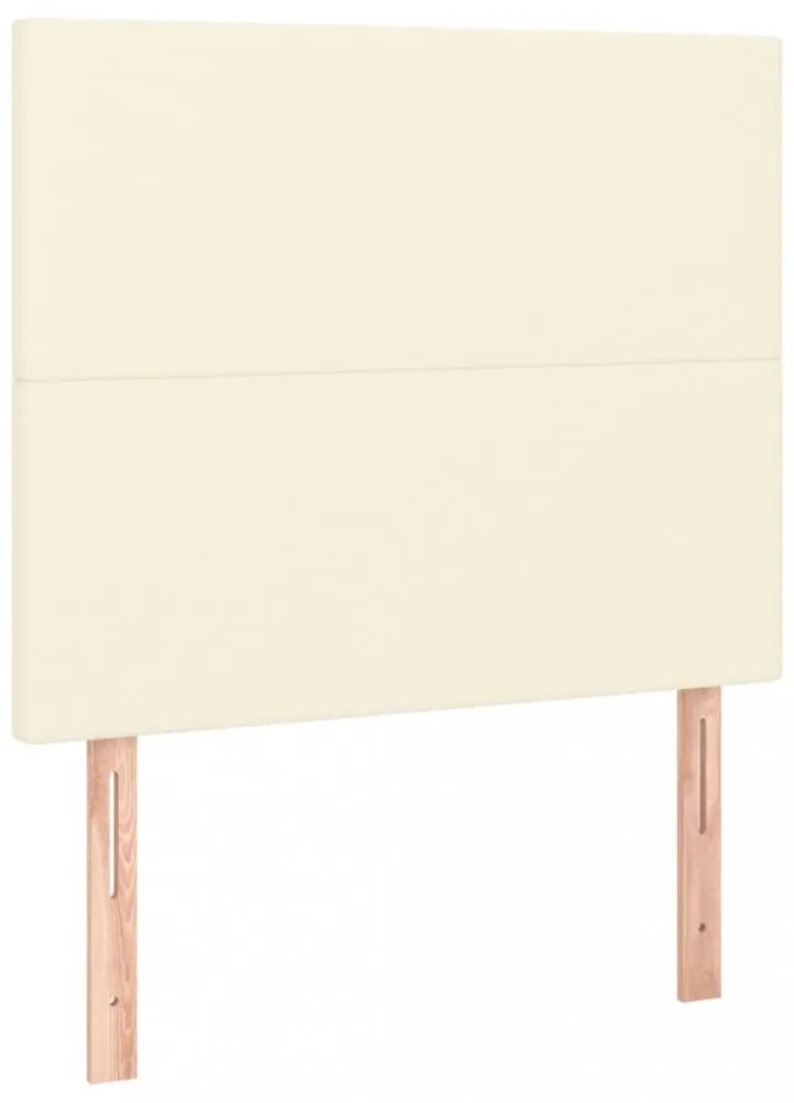 krémszínű műbőr ágykeret fejtámlával 90 x 200 cm