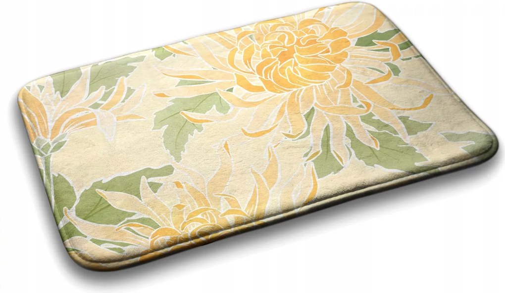 Fürdőszobaszőnyeg Krizantém virágok 75x45