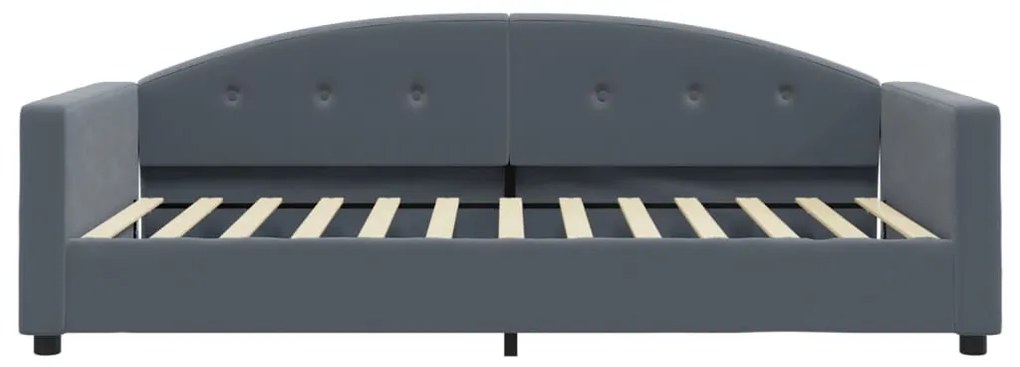 sötétszürke bársony heverő matraccal 100 x 200 cm