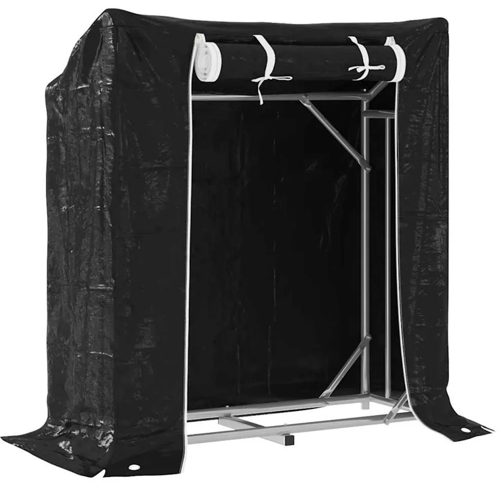 Tűzifa állvány esővédővel 100,5x40,5x110,5 cm horganyzott acél