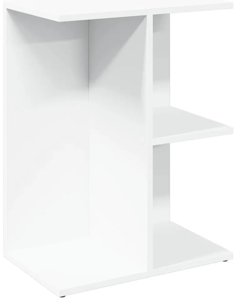 Fehér szerelt fa ágy melletti asztal 46,5x29x61 cm