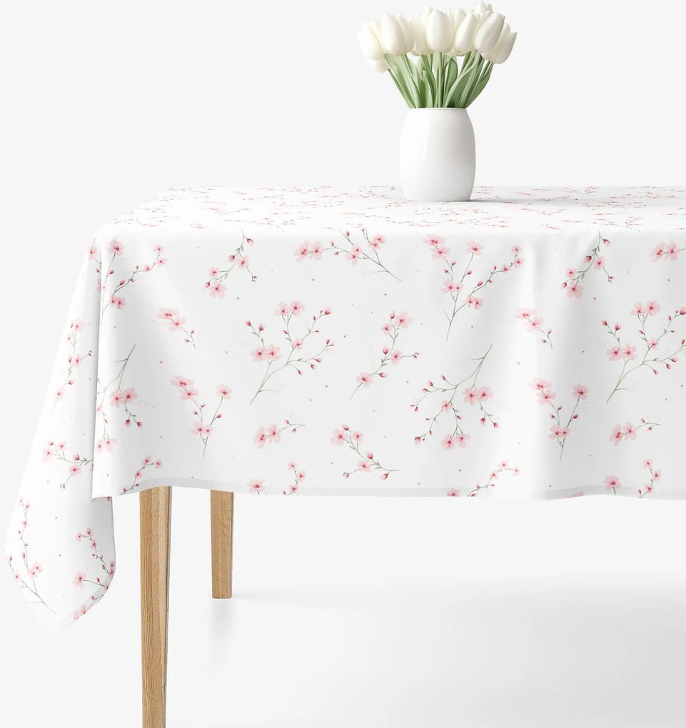 Goldea szögletes terítő 100% pamutvászon - cseresznyevirágok 100 x 100 cm