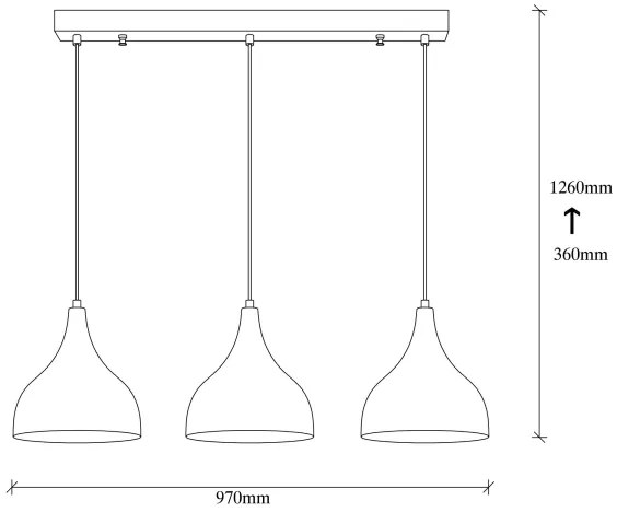 Csillár zsinóron SAGLAM 3xE27/40W/230V