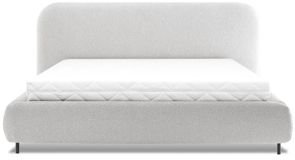 Bézs kárpitozott ágyneműtartós franciaágy ágyráccsal 180x200 cm Pointt – ELTAP