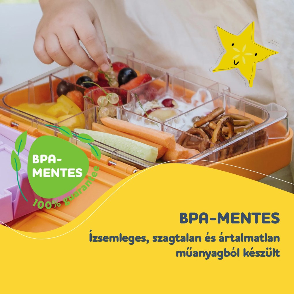 Klarstein Schmatzfatz junior, tízórais doboz, 6 rekesz, 21,3 x 15 x 4,5 cm