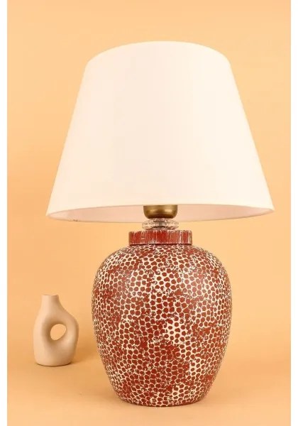 Asztali lámpa RAMZES 1xE27/40W/230V krémszínű/piros