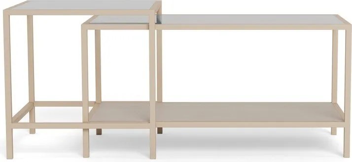 Szürke acél dohányzóasztal szett 2 db-os 50x90 cm Seaford – Actona