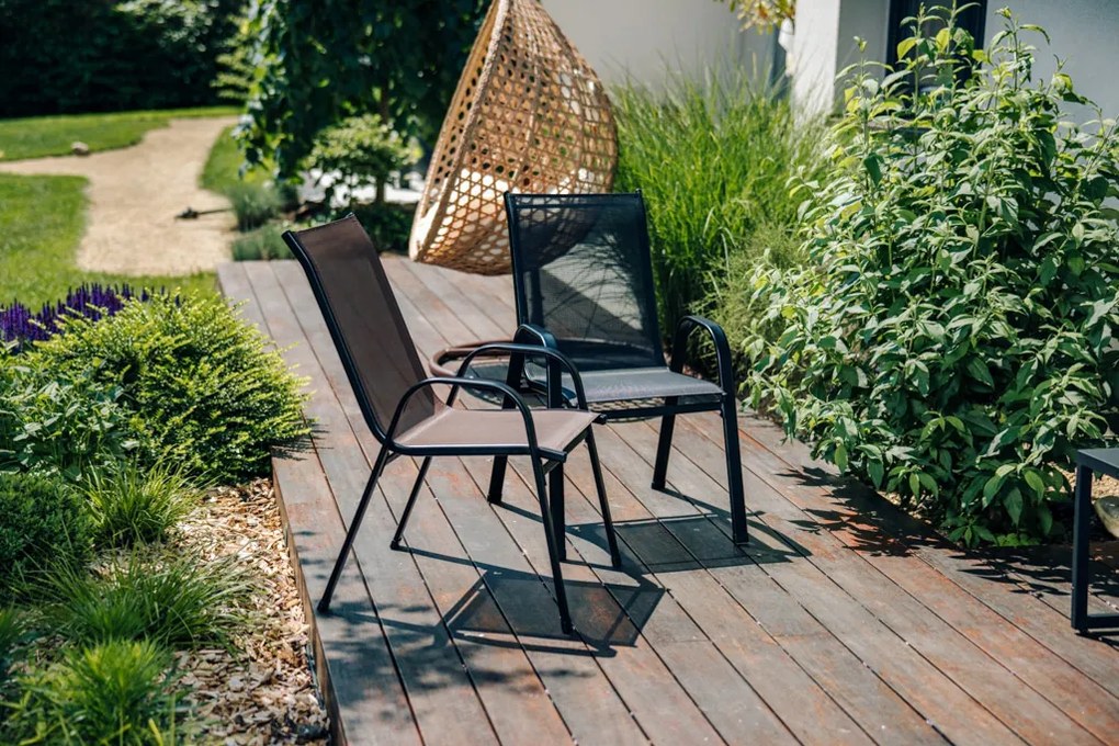 AKCIÓ Kerti székek TAVERNO szett 2db szürke/fekete II. minőség