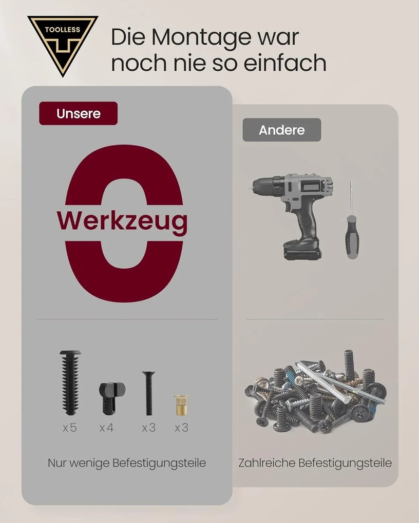 VASAGLE éjjeliszekrény, töltőfunkciós lerakóasztal, tintafekete–kapucsínó bézs