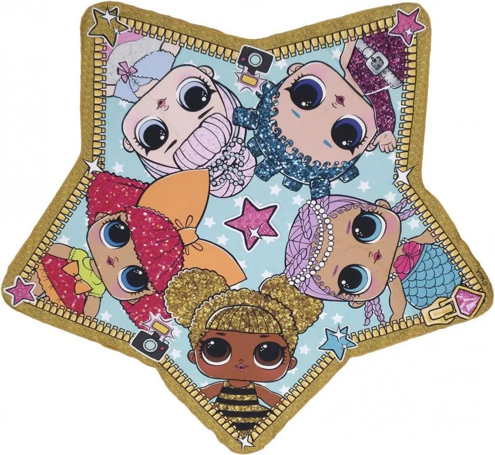 LOL Surprise Star forma fürdőlepedő, strand törölköző 115x110 cm (Fast Dry)
