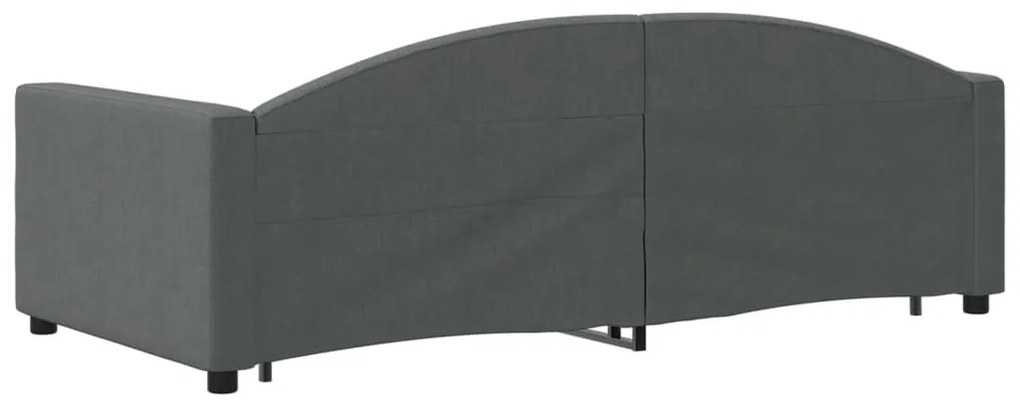 sötétszürke kihúzható szövet heverő fiókkal 90 x 190 cm