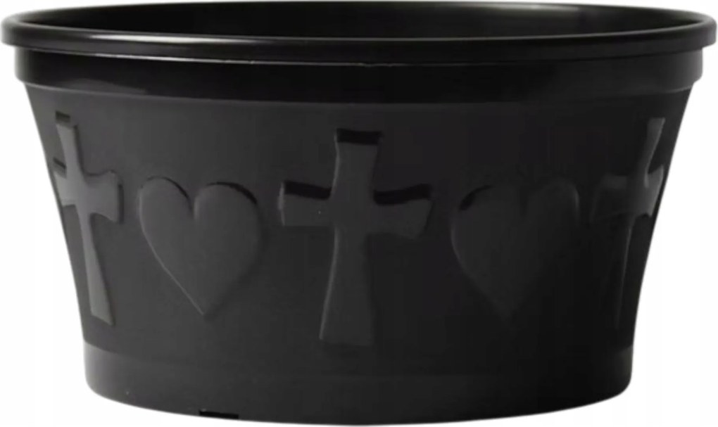 Sírtál Krizantém Nád Temető Szív Nagy Fekete 25 CM