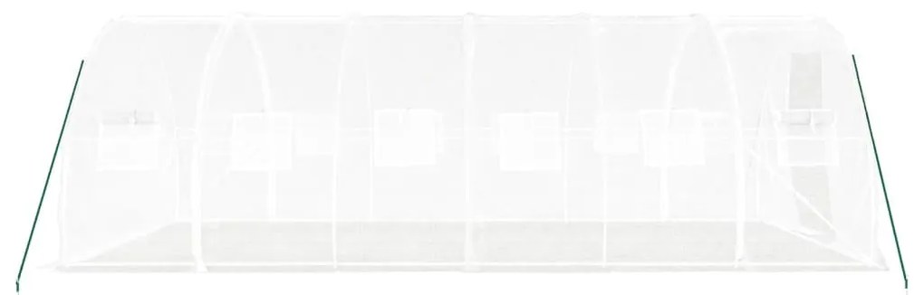 fehér acélvázas melegház 18 m² 6 x 3 x 2 m