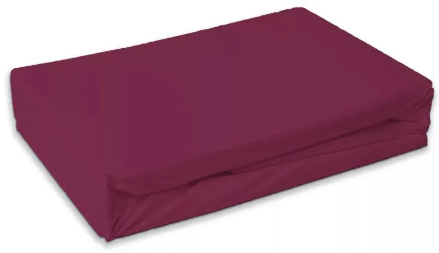Vörös Burgundy frottír gumis lepedő 90x200 cm