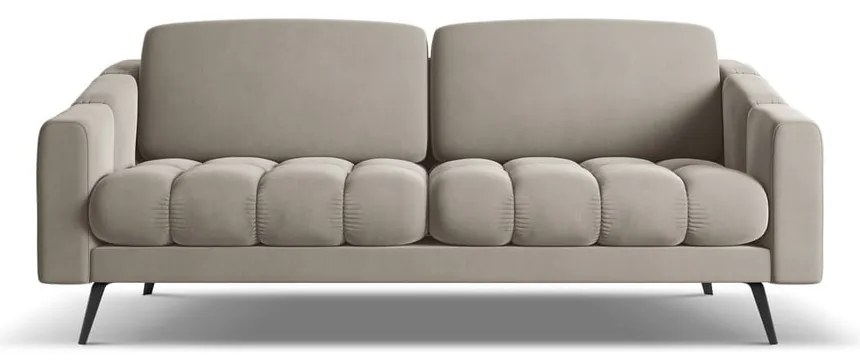 Bézs bársony kanapé 202 cm Nalu – Makamii