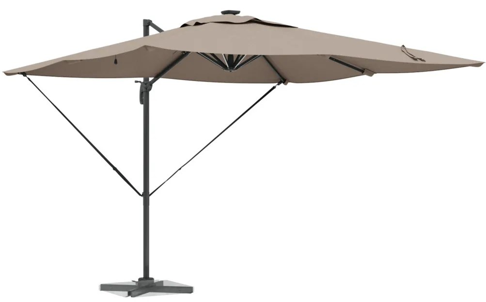 Cantilever Roma Napernyő LED-fénnyel - Taupe (286 x 285 x 270 cm) - Alumínium
