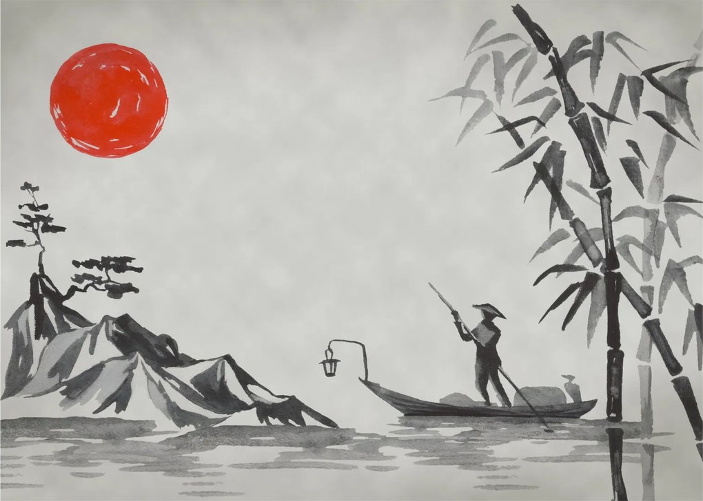 Kép - Fuji-hegy (üvegen) (70x50 cm)