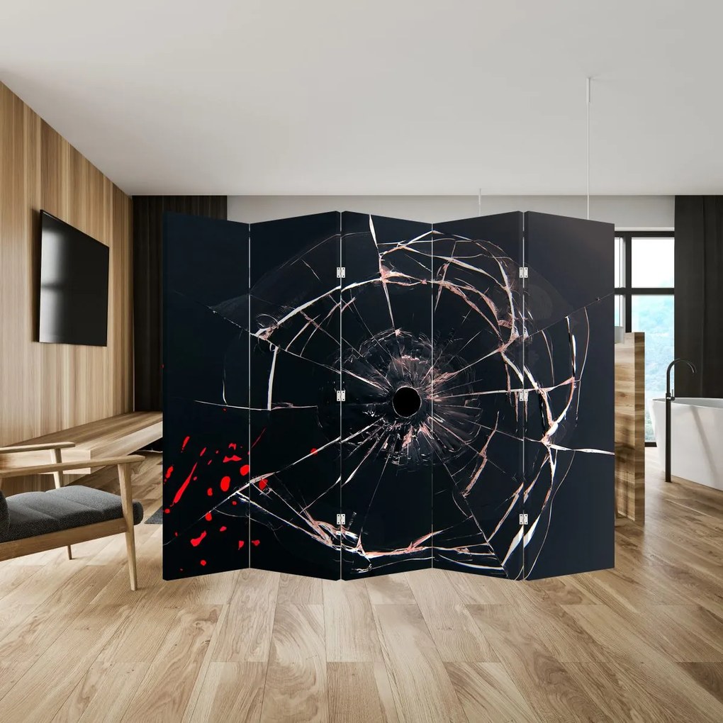 Paraván - Absztrakt törött üveg (210x170 cm)