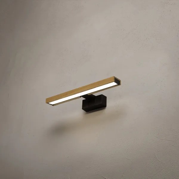 Brilagi - WOODY MIRROR 3 az 1-ben fürdőszobai LED tükörvilágítás LED/8W/230V IP44 fekete/tölgy