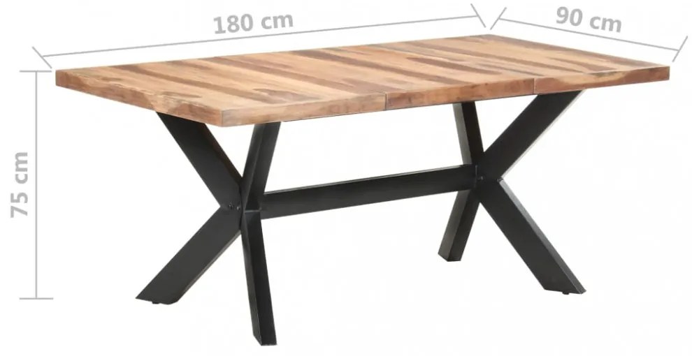 tömör fa étkezőasztal mézszínű felülettel 180 x 90 x 75 cm