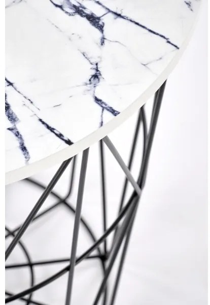 Kávésasztal HARISSA 41x42 cm fekete/fehér márvány dekoráció