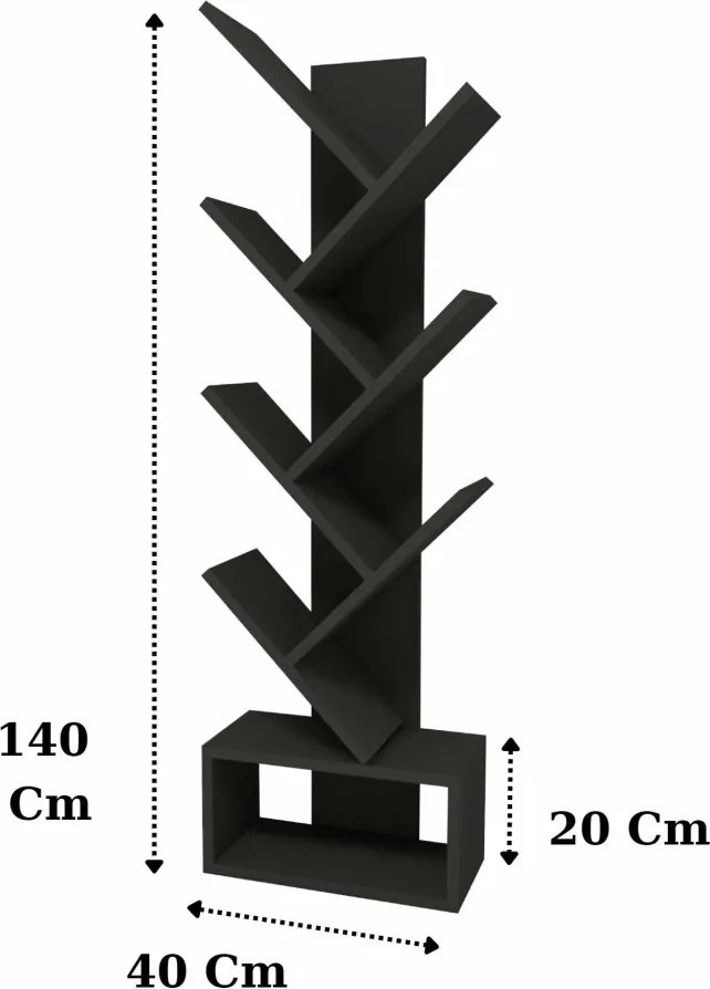 Erine könyvespolc, antracit, 40 cm