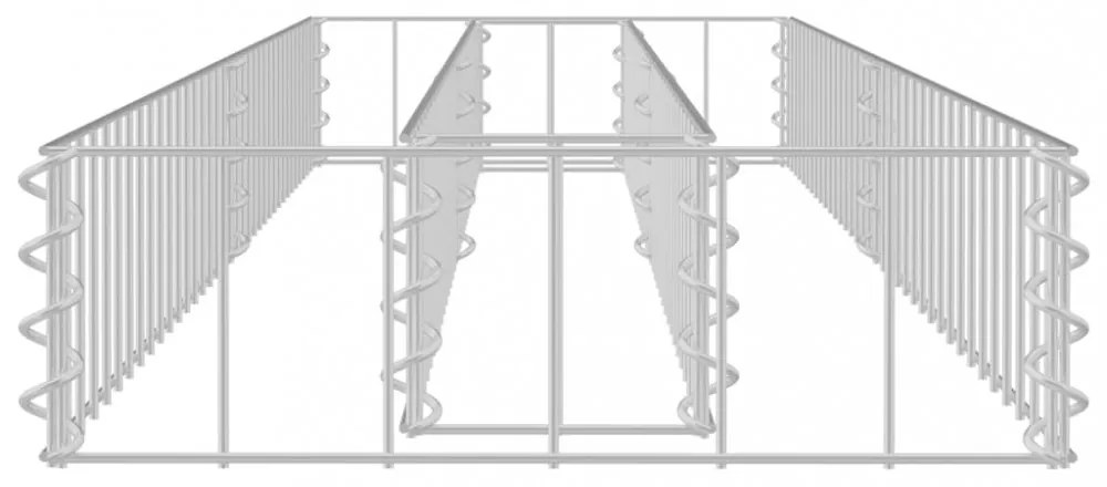horganyzott acél gabion magaságyás 180 x 30 x 10 cm
