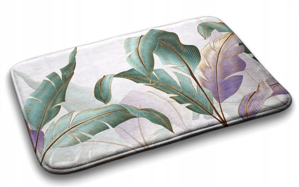 Modern divatos fürdőszoba szőnyeg Levelek 90x60