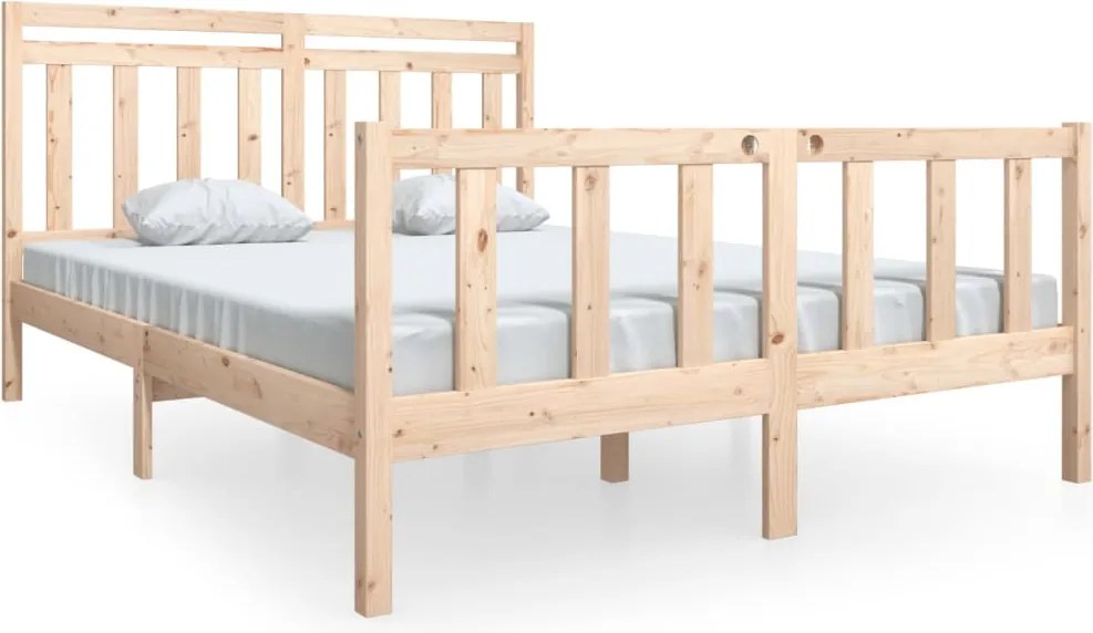 vidaXL tömör fa ágykeret 150 x 200 cm (King Size)