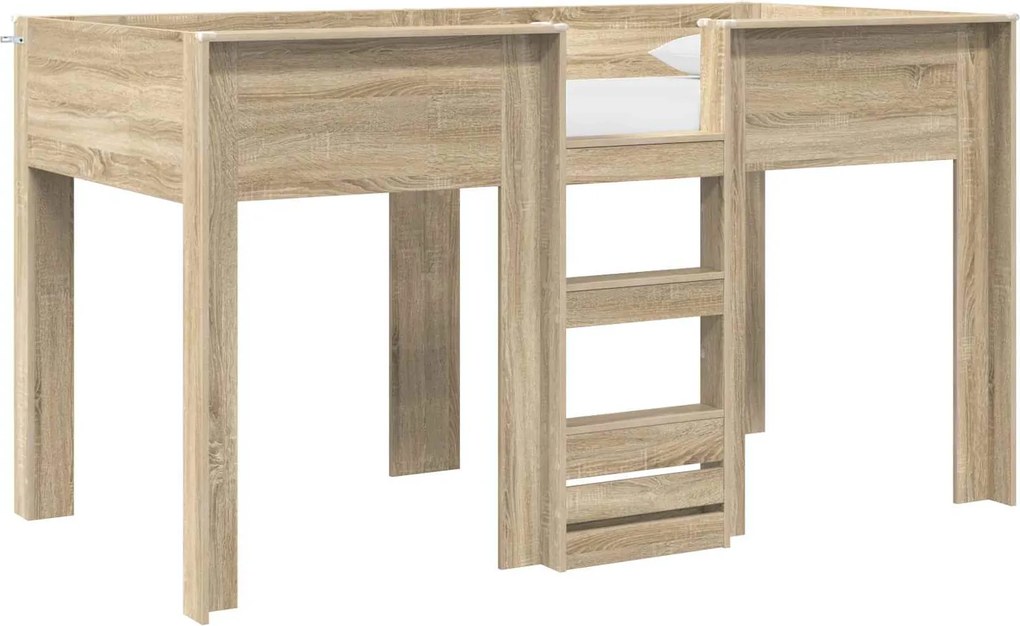vidaXL Szükidő ágy matracmal Sonoma tölgy 100 x 200 cm Faanyag