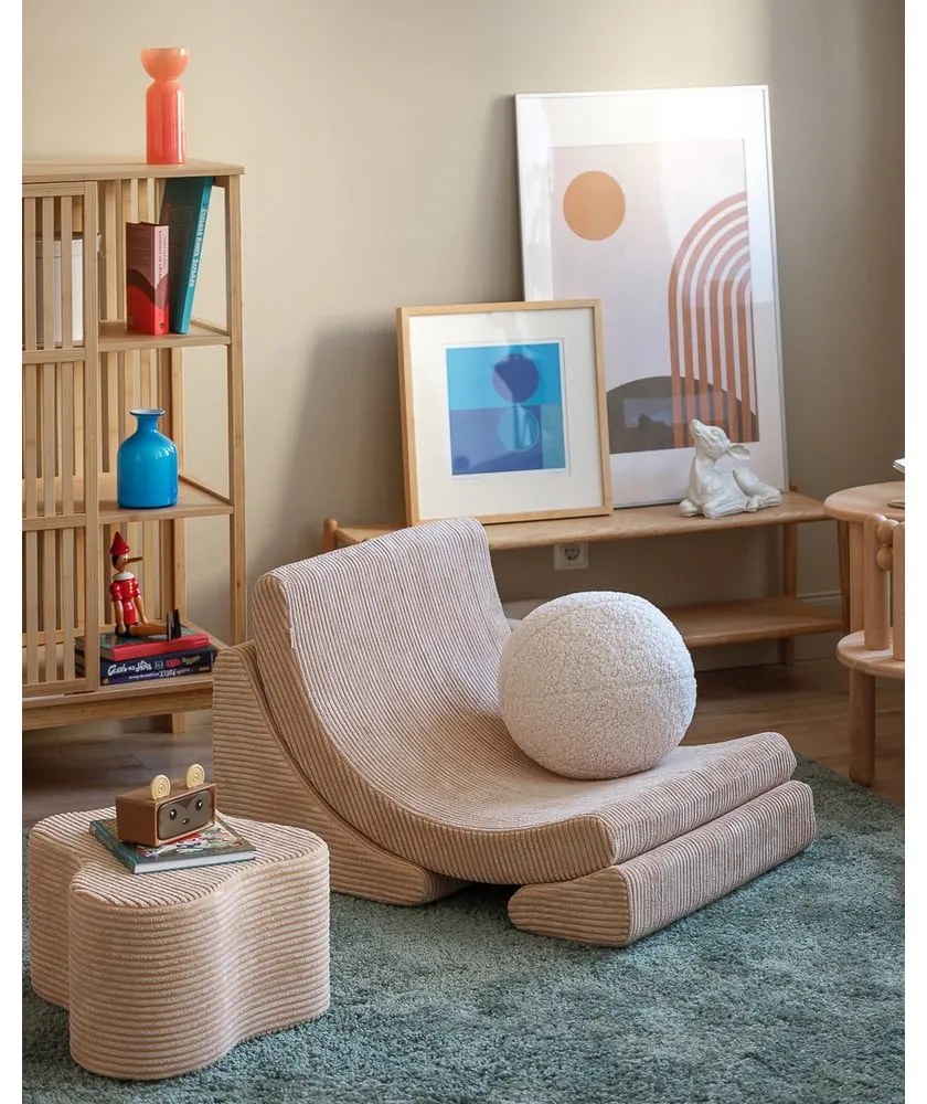 Világosbarna kordbársony gyerek puff Cloud – Wigiwama