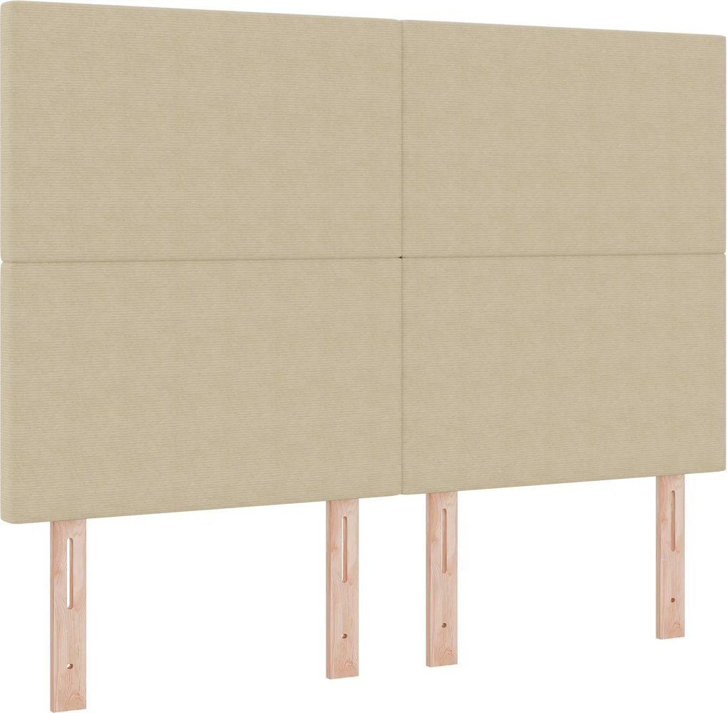 vidaXL LED ágytámla LED -es lámpákkal Szürke zöld 144 cm Poliészter