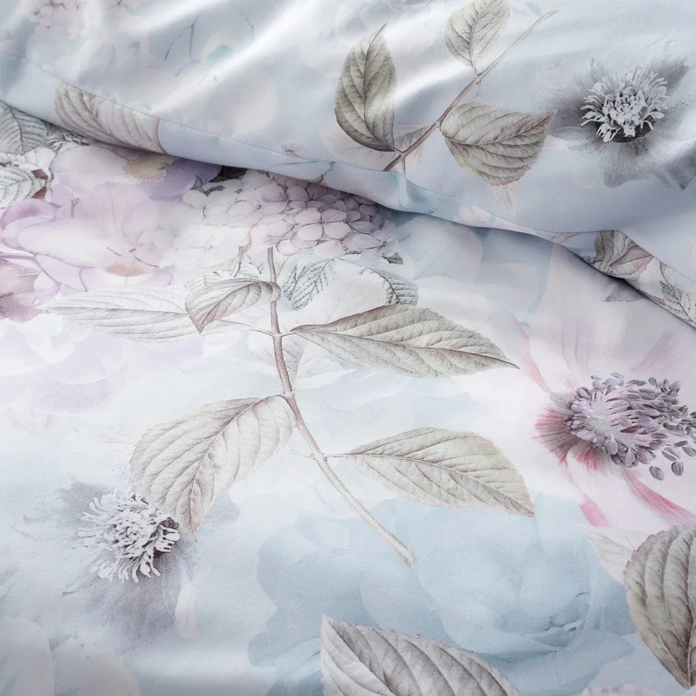 Világoskék egyszemélyes ágyneműhuzat 135x200 cm Floral Serenity – RHS