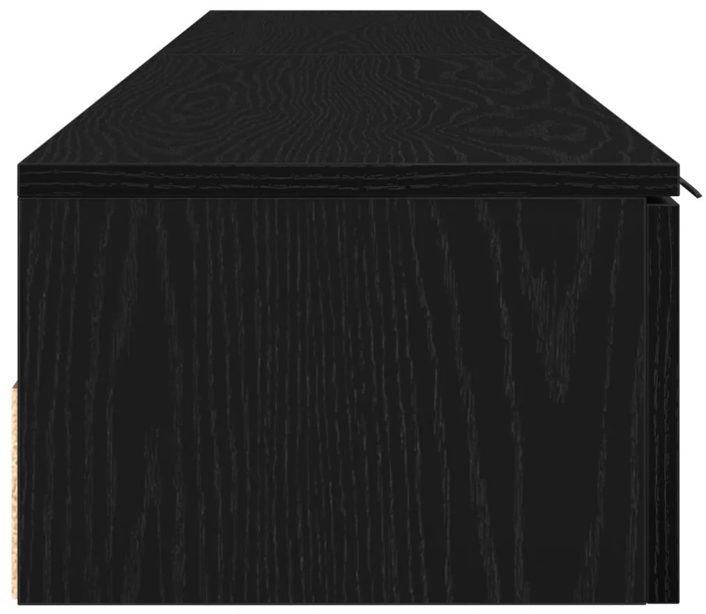 Fali szekrények 2 db Fekete tölgy 102x30x20 cm Szerelt fa