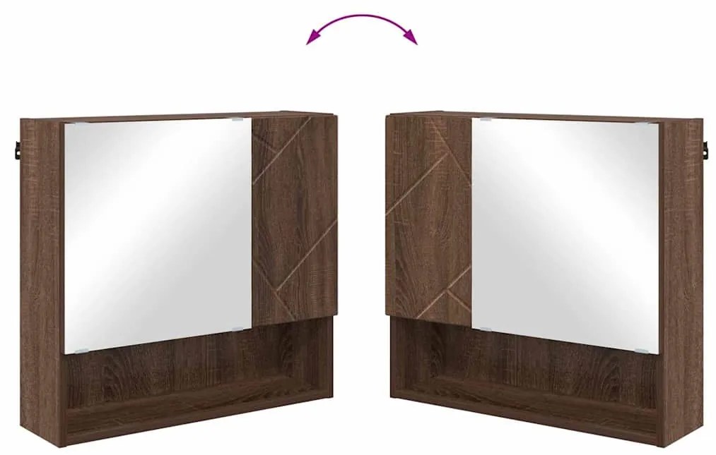 Fürdőszoba bútor szett 2 pcs barna tölgy 61 x 35 x 64 cm