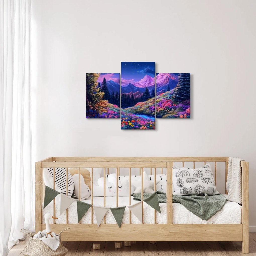 Kép - Lila táj teljes holdfénynél (90x60 cm)
