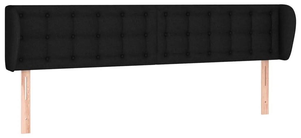 fekete szövet fejtámla szárnyakkal 183x23x78/88 cm