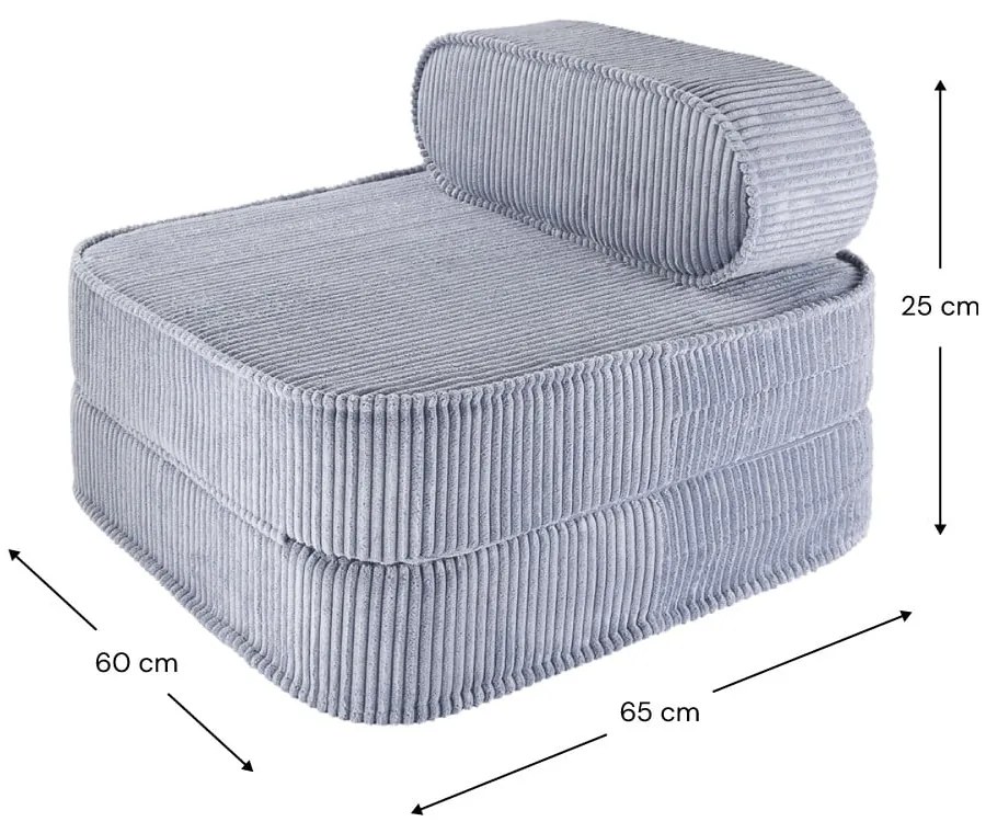 Kék kordbársony gyerek fotel Flip – Wigiwama