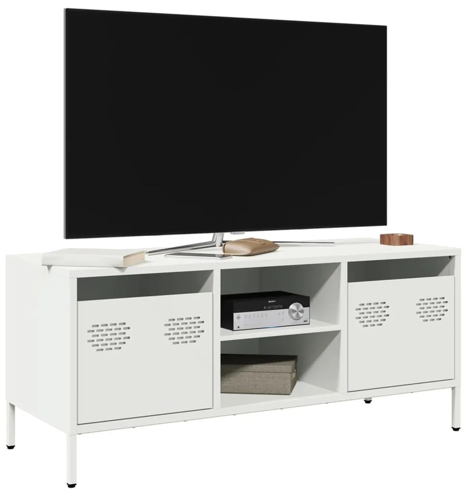 fehér hidegen hengerelt acél TV-szekrény 101,5 x 39 x 43,5 cm