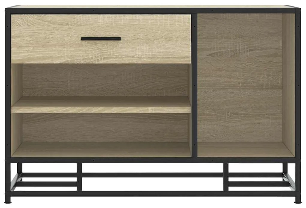 cipőpad Sonoma tölgy 80x40x53,5 cm Gépelt fa és fém