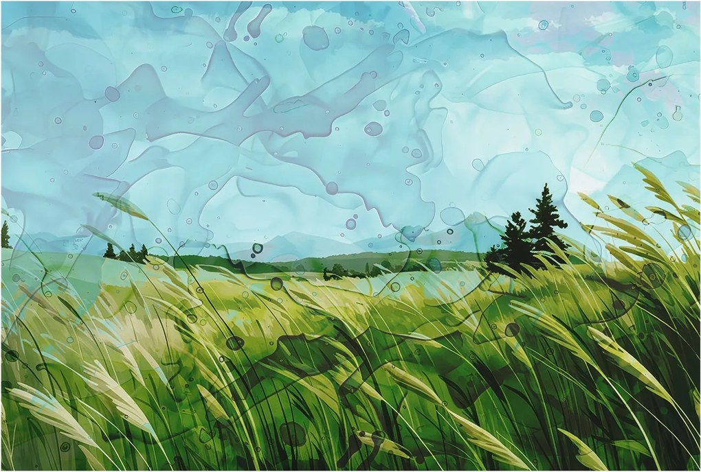 Flizelina Dekoratív Fotótapéta Hálószobába Zöld tájképek 104x70 Ragasztó